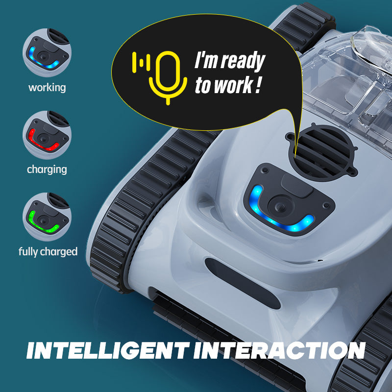 Smart Cordless Robotic Pool Cleaner with 3D Navigation, Wall Climbing, IP68 Waterproof, for Above & Inground Pools up to 120 m²